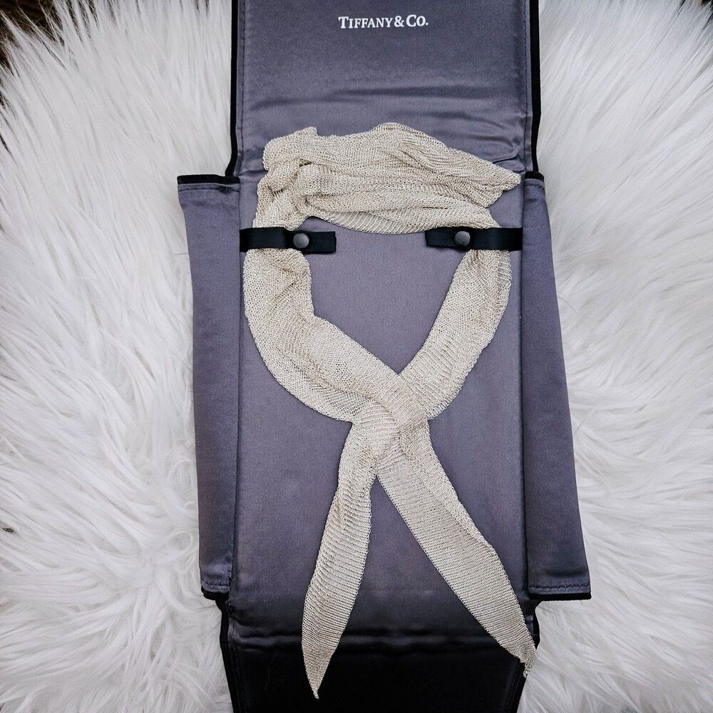 $7,600++ Tiffany & Co. Elsa Peretti Mesh Scarf Sterling Silver Necklace 41 in.
